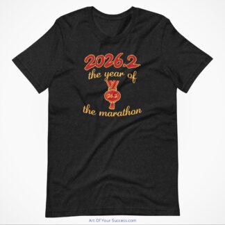 2026.2 Year of the marathon medal t-shirt-black-heather-by ArtOfYourSuccess.com